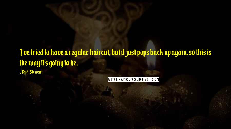 Rod Stewart Quotes: I've tried to have a regular haircut, but it just pops back up again, so this is the way it's going to be.