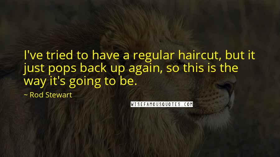 Rod Stewart Quotes: I've tried to have a regular haircut, but it just pops back up again, so this is the way it's going to be.