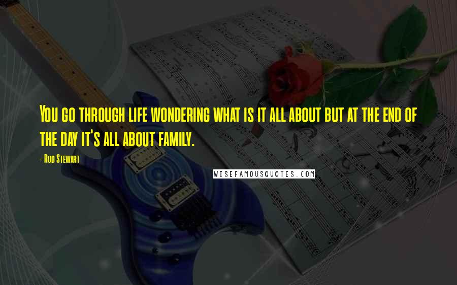 Rod Stewart Quotes: You go through life wondering what is it all about but at the end of the day it's all about family.