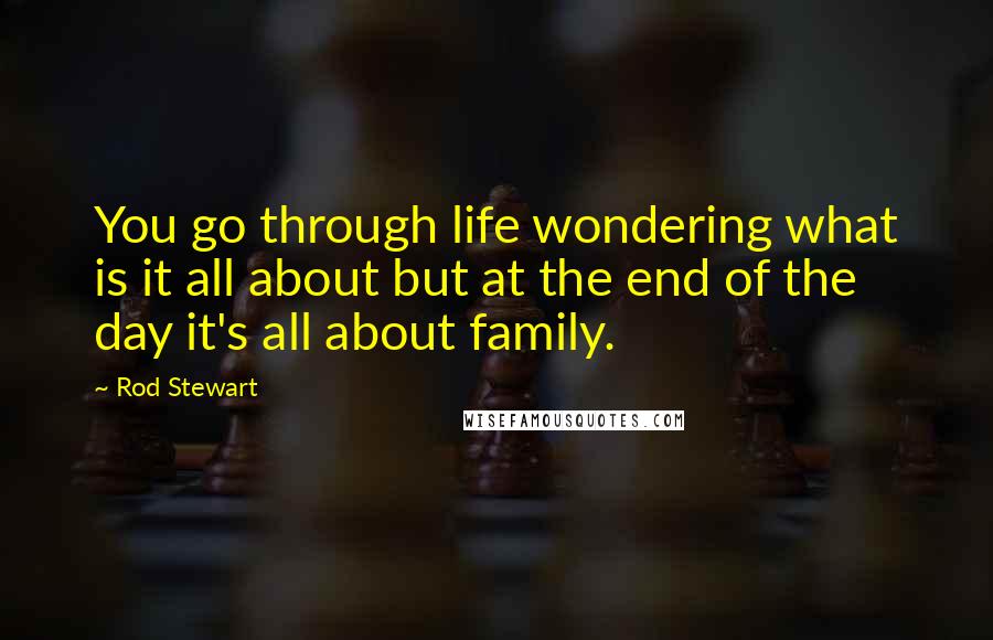 Rod Stewart Quotes: You go through life wondering what is it all about but at the end of the day it's all about family.