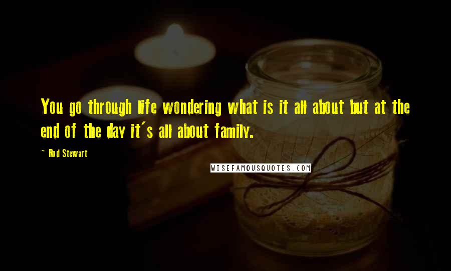 Rod Stewart Quotes: You go through life wondering what is it all about but at the end of the day it's all about family.