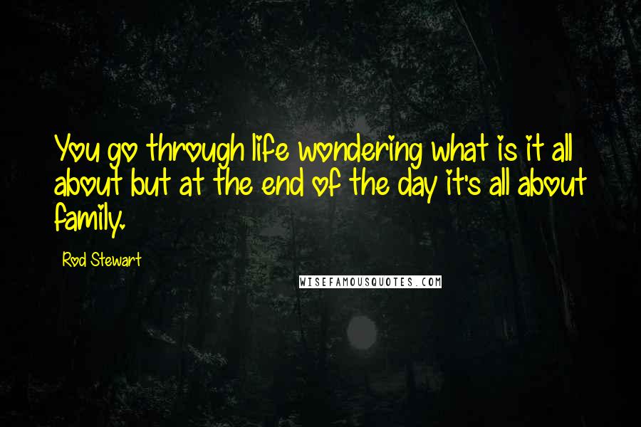 Rod Stewart Quotes: You go through life wondering what is it all about but at the end of the day it's all about family.