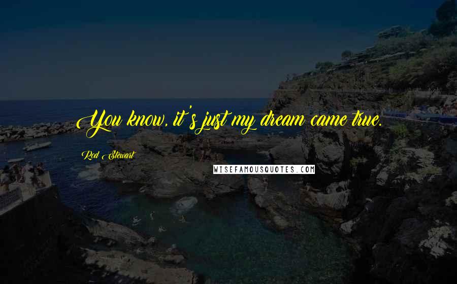 Rod Stewart Quotes: You know, it's just my dream came true.