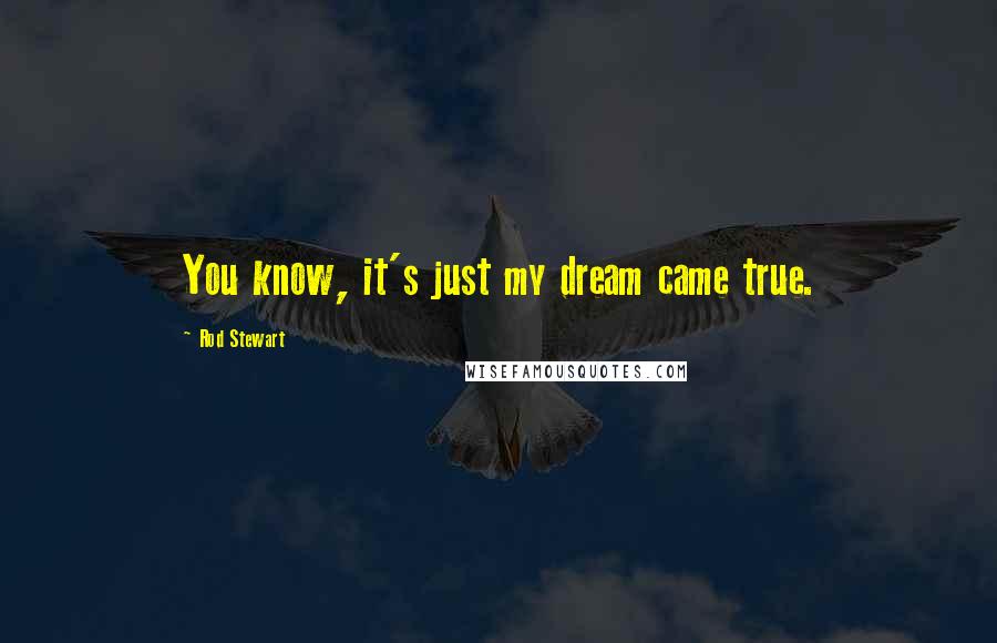 Rod Stewart Quotes: You know, it's just my dream came true.