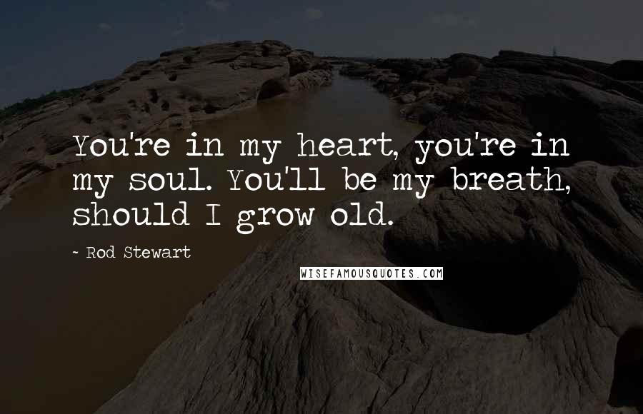 Rod Stewart Quotes: You're in my heart, you're in my soul. You'll be my breath, should I grow old.