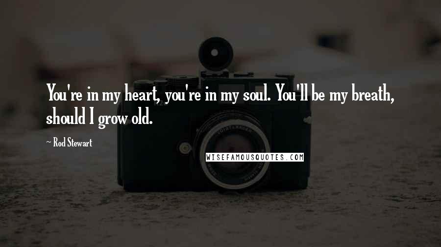 Rod Stewart Quotes: You're in my heart, you're in my soul. You'll be my breath, should I grow old.