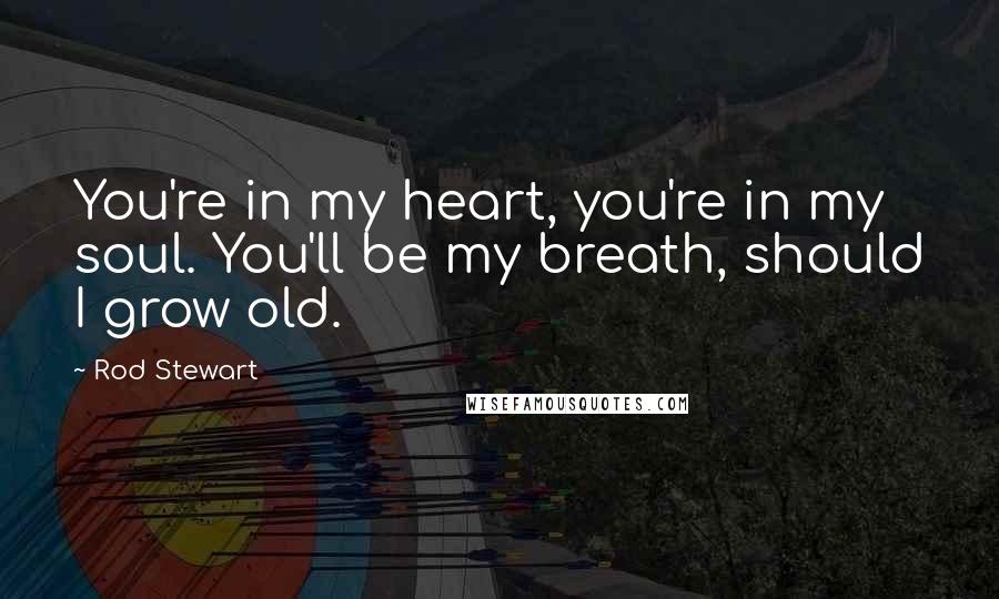 Rod Stewart Quotes: You're in my heart, you're in my soul. You'll be my breath, should I grow old.