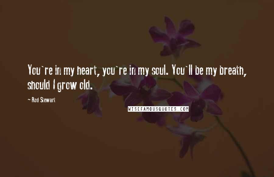 Rod Stewart Quotes: You're in my heart, you're in my soul. You'll be my breath, should I grow old.