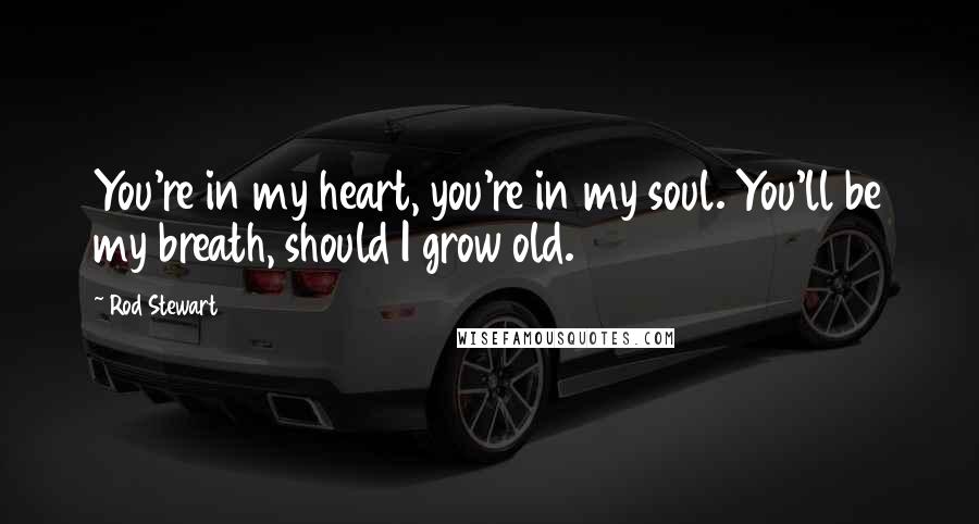 Rod Stewart Quotes: You're in my heart, you're in my soul. You'll be my breath, should I grow old.