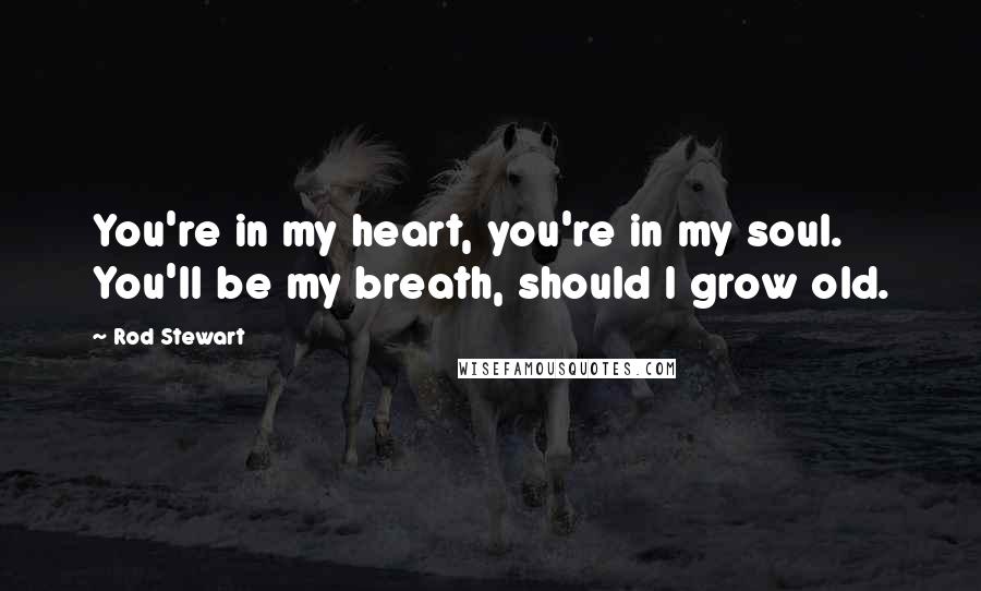 Rod Stewart Quotes: You're in my heart, you're in my soul. You'll be my breath, should I grow old.