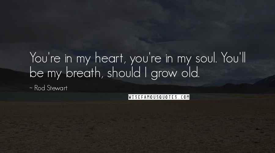 Rod Stewart Quotes: You're in my heart, you're in my soul. You'll be my breath, should I grow old.