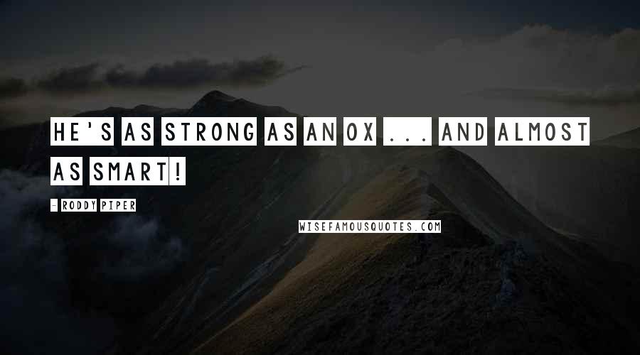 Roddy Piper Quotes: He's as strong as an ox ... and ALMOST as smart!