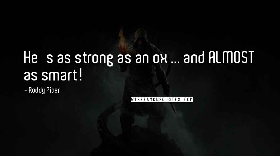 Roddy Piper Quotes: He's as strong as an ox ... and ALMOST as smart!