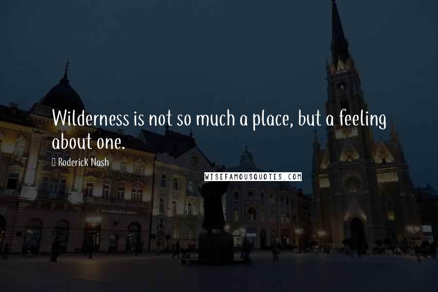 Roderick Nash Quotes: Wilderness is not so much a place, but a feeling about one.