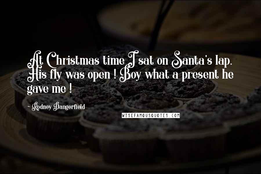 Rodney Dangerfield Quotes: At Christmas time I sat on Santa's lap. His fly was open ! Boy what a present he gave me !