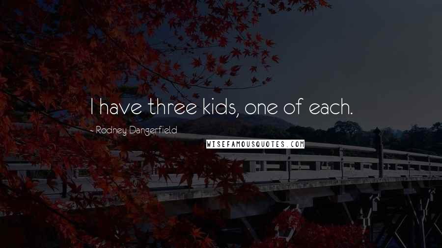 Rodney Dangerfield Quotes: I have three kids, one of each.