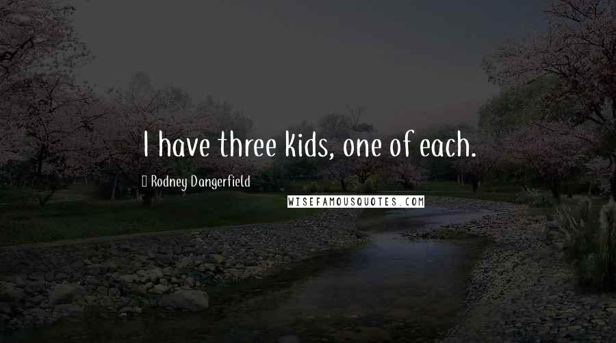 Rodney Dangerfield Quotes: I have three kids, one of each.