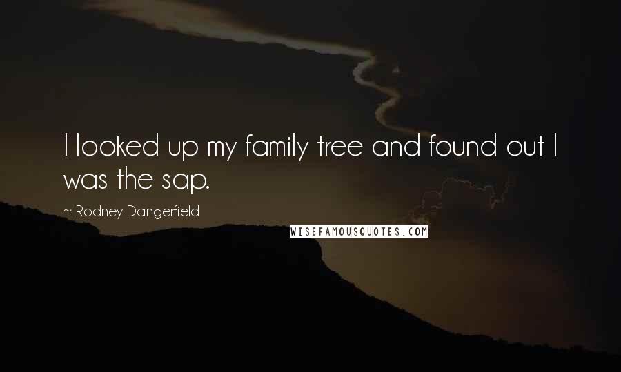 Rodney Dangerfield Quotes: I looked up my family tree and found out I was the sap.