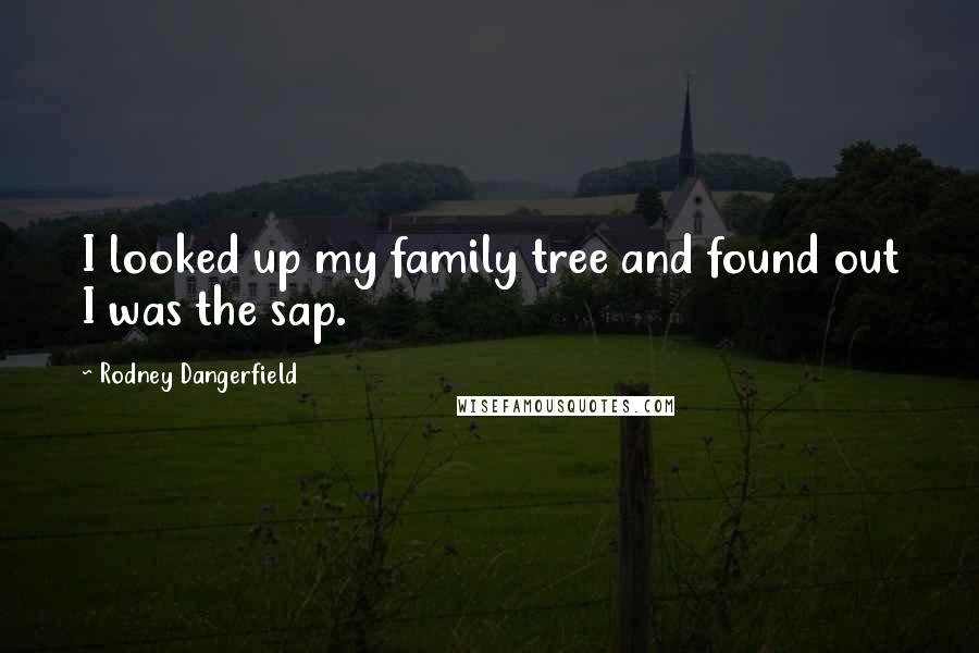 Rodney Dangerfield Quotes: I looked up my family tree and found out I was the sap.