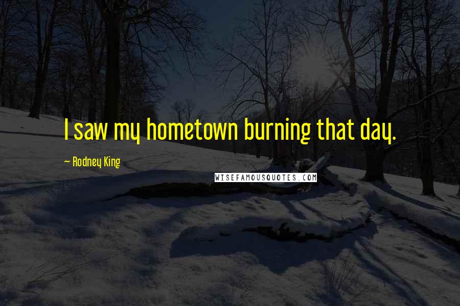 Rodney King Quotes: I saw my hometown burning that day.