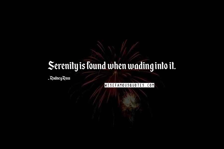 Rodney Ross Quotes: Serenity is found when wading into it.