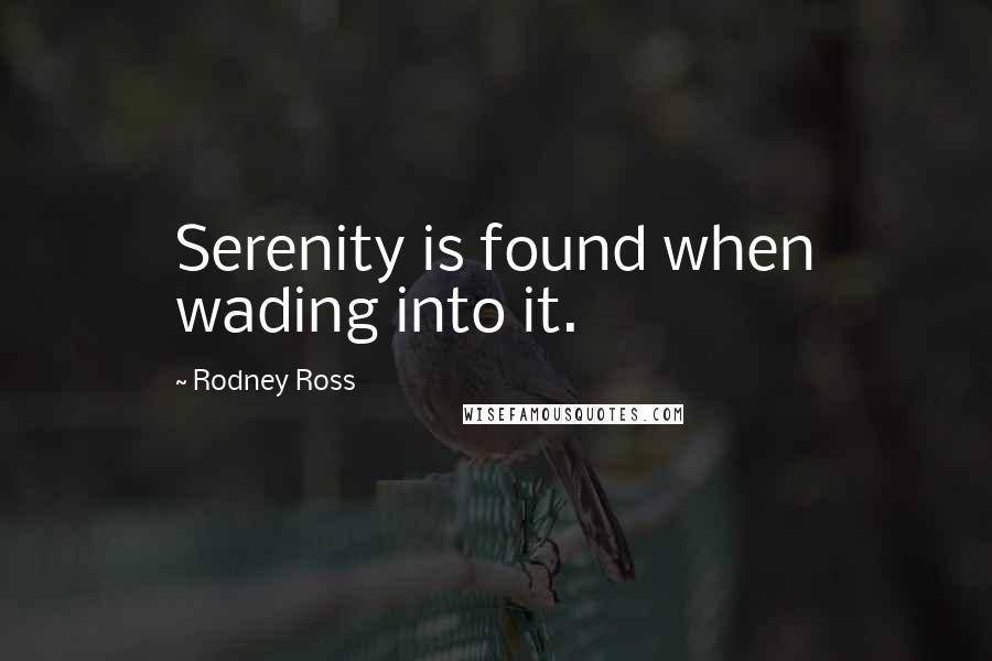 Rodney Ross Quotes: Serenity is found when wading into it.