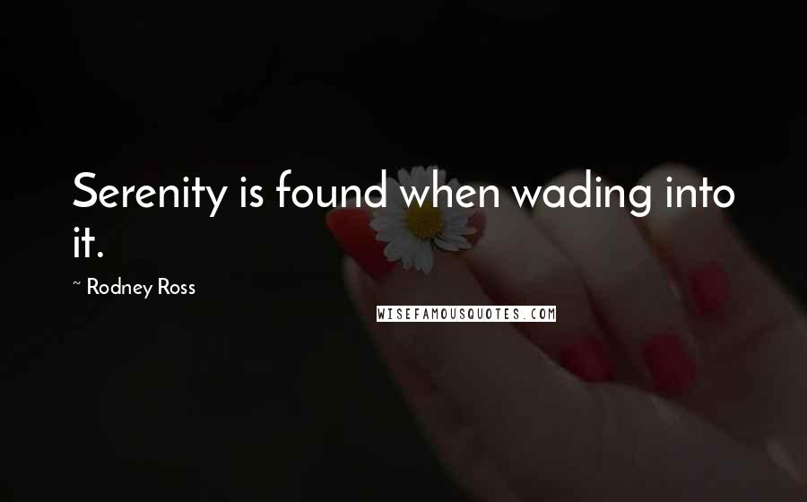 Rodney Ross Quotes: Serenity is found when wading into it.