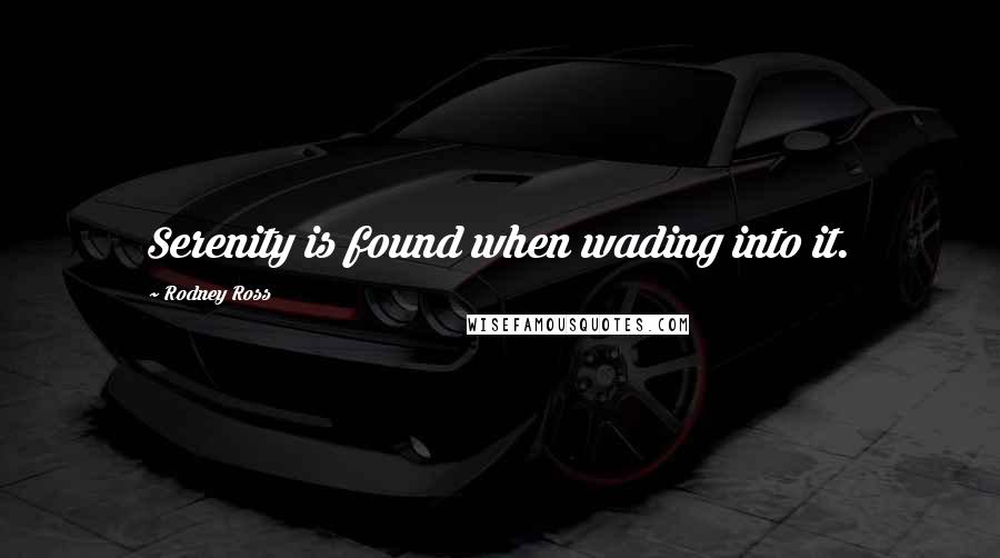 Rodney Ross Quotes: Serenity is found when wading into it.