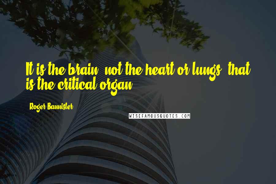 Roger Bannister Quotes: It is the brain, not the heart or lungs, that is the critical organ.