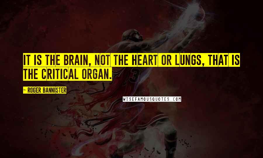 Roger Bannister Quotes: It is the brain, not the heart or lungs, that is the critical organ.