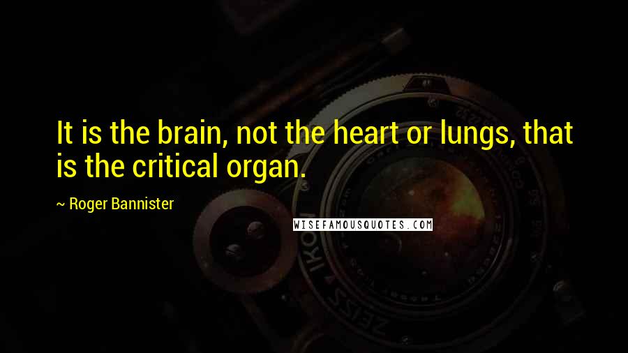 Roger Bannister Quotes: It is the brain, not the heart or lungs, that is the critical organ.