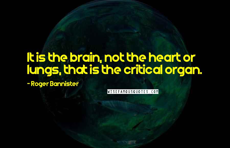 Roger Bannister Quotes: It is the brain, not the heart or lungs, that is the critical organ.