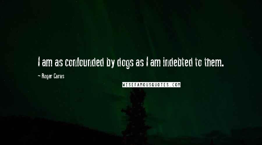 Roger Caras Quotes: I am as confounded by dogs as I am indebted to them.