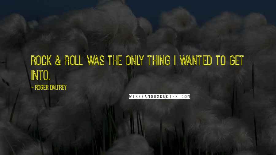 Roger Daltrey Quotes: Rock & roll was the only thing I wanted to get into.