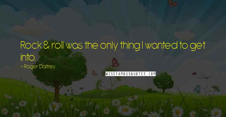 Roger Daltrey Quotes: Rock & roll was the only thing I wanted to get into.