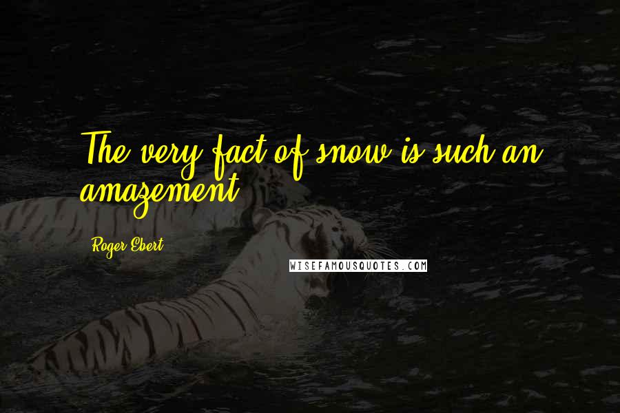 Roger Ebert Quotes: The very fact of snow is such an amazement.