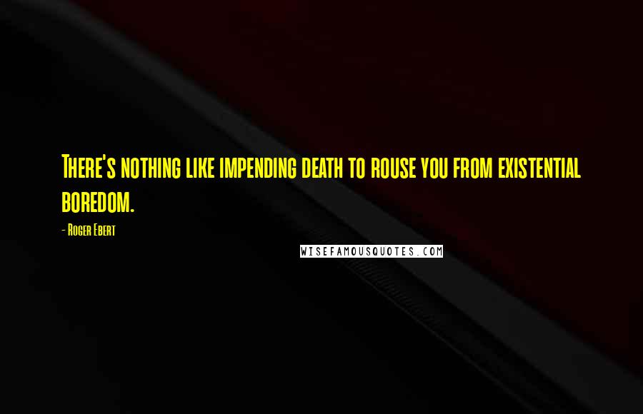 Roger Ebert Quotes: There's nothing like impending death to rouse you from existential boredom.