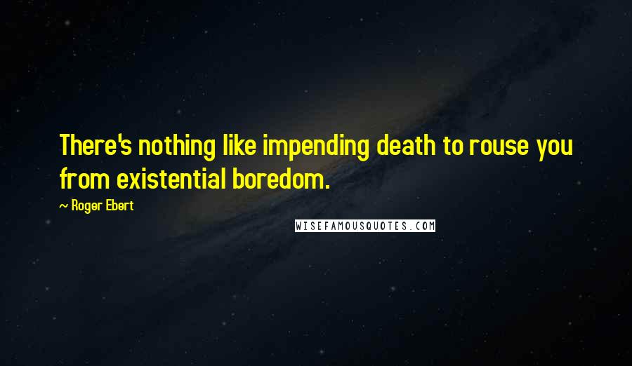 Roger Ebert Quotes: There's nothing like impending death to rouse you from existential boredom.