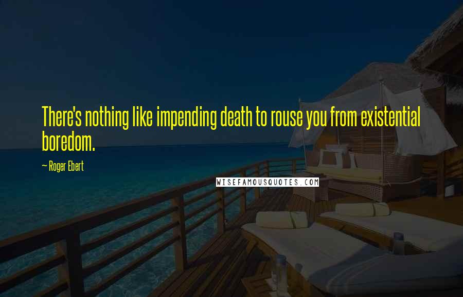 Roger Ebert Quotes: There's nothing like impending death to rouse you from existential boredom.