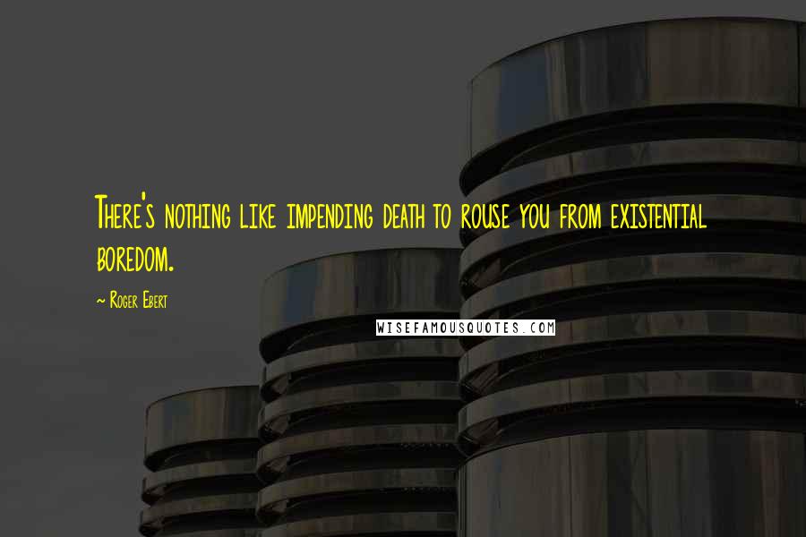 Roger Ebert Quotes: There's nothing like impending death to rouse you from existential boredom.