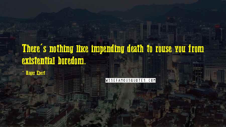 Roger Ebert Quotes: There's nothing like impending death to rouse you from existential boredom.