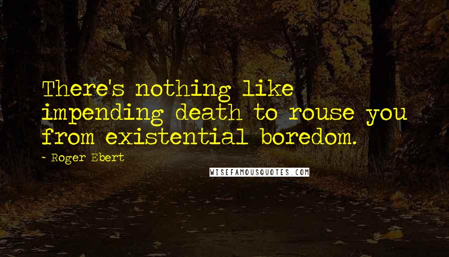 Roger Ebert Quotes: There's nothing like impending death to rouse you from existential boredom.