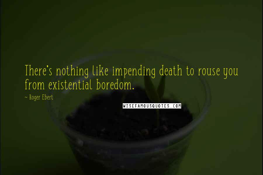 Roger Ebert Quotes: There's nothing like impending death to rouse you from existential boredom.