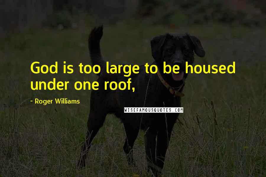 Roger Williams Quotes: God is too large to be housed under one roof,