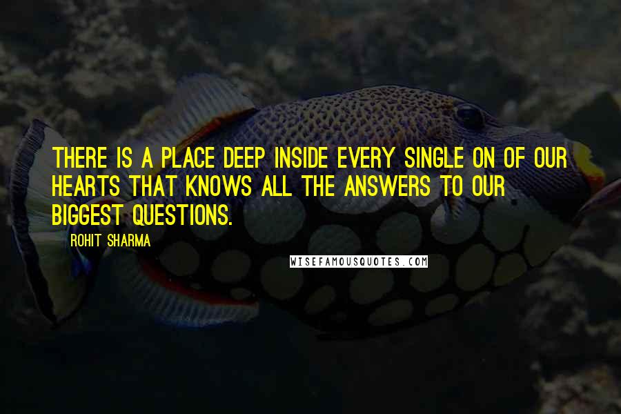 Rohit Sharma Quotes: There is a place deep inside every single on of our hearts that knows all the answers to our biggest questions.