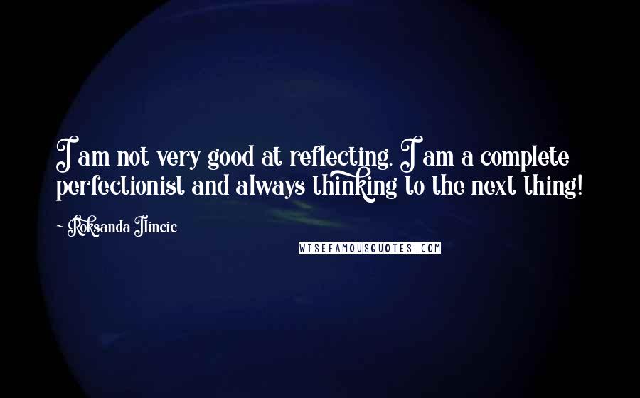 Roksanda Ilincic Quotes: I am not very good at reflecting. I am a complete perfectionist and always thinking to the next thing!