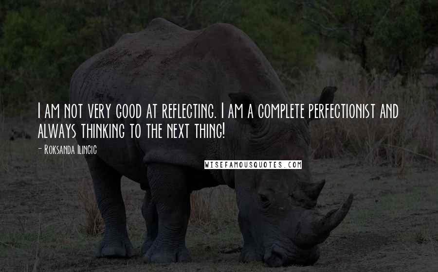 Roksanda Ilincic Quotes: I am not very good at reflecting. I am a complete perfectionist and always thinking to the next thing!