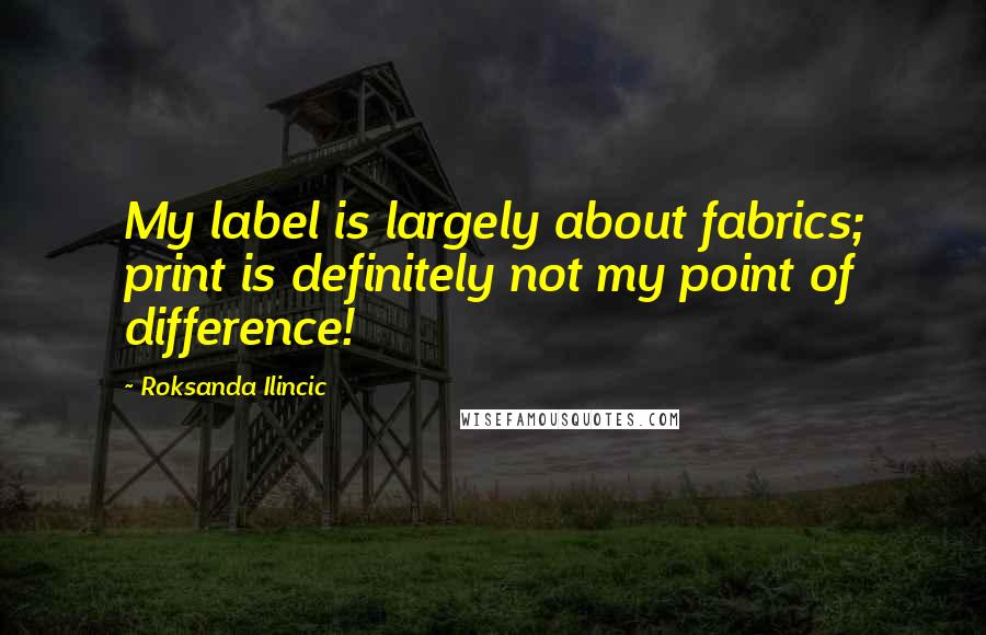 Roksanda Ilincic Quotes: My label is largely about fabrics; print is definitely not my point of difference!
