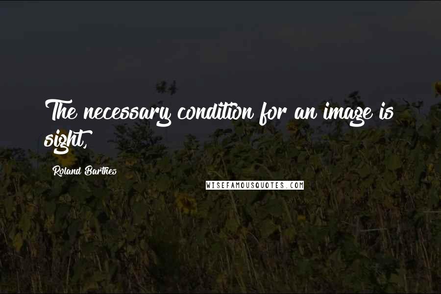 Roland Barthes Quotes: The necessary condition for an image is sight,