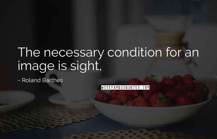 Roland Barthes Quotes: The necessary condition for an image is sight,